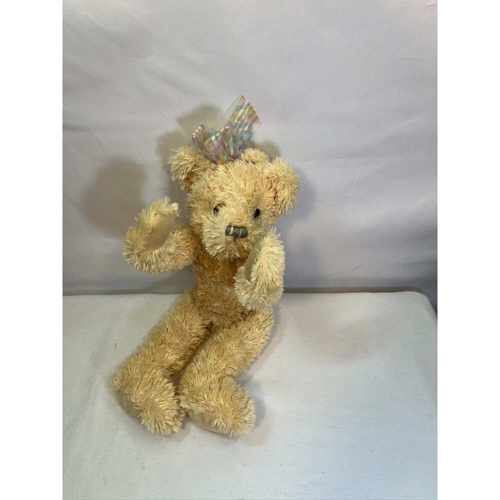 PROGRESSIVE PLUSH CREAM BEAR STUFFED ANIMAL WITH BOW 17"